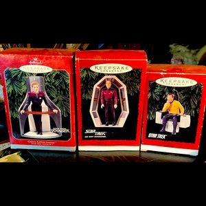 Star Trek captains Christmas ornaments new in box